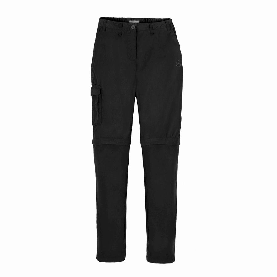 Pantalons Craghoppers Expert Kiwi Noir Femme | GNB-0313588