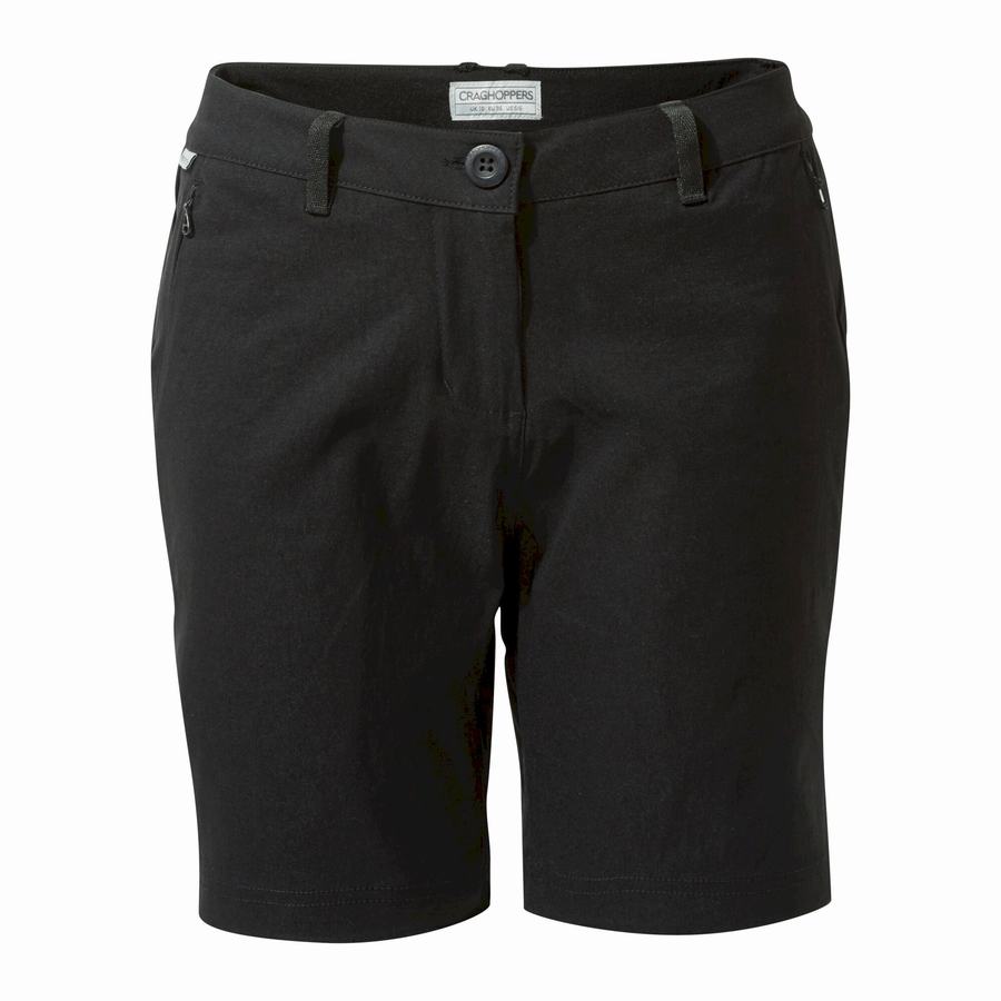 Shorts Craghoppers Stretch Kiwi Pro III Noir Femme | BRD-8389547