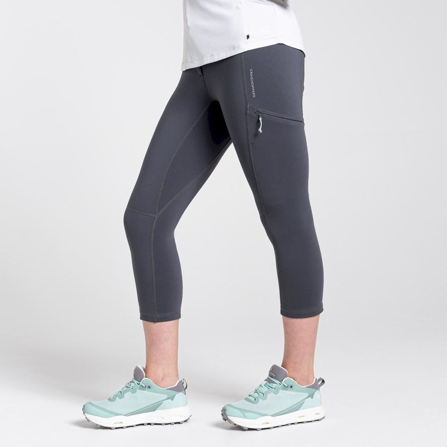 Leggings Craghoppers Dynamic Cropped Grise Foncé Femme | ELT-2576732