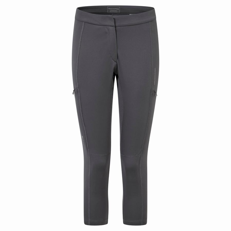 Leggings Craghoppers Dynamic Cropped Grise Foncé Femme | ELT-2576732