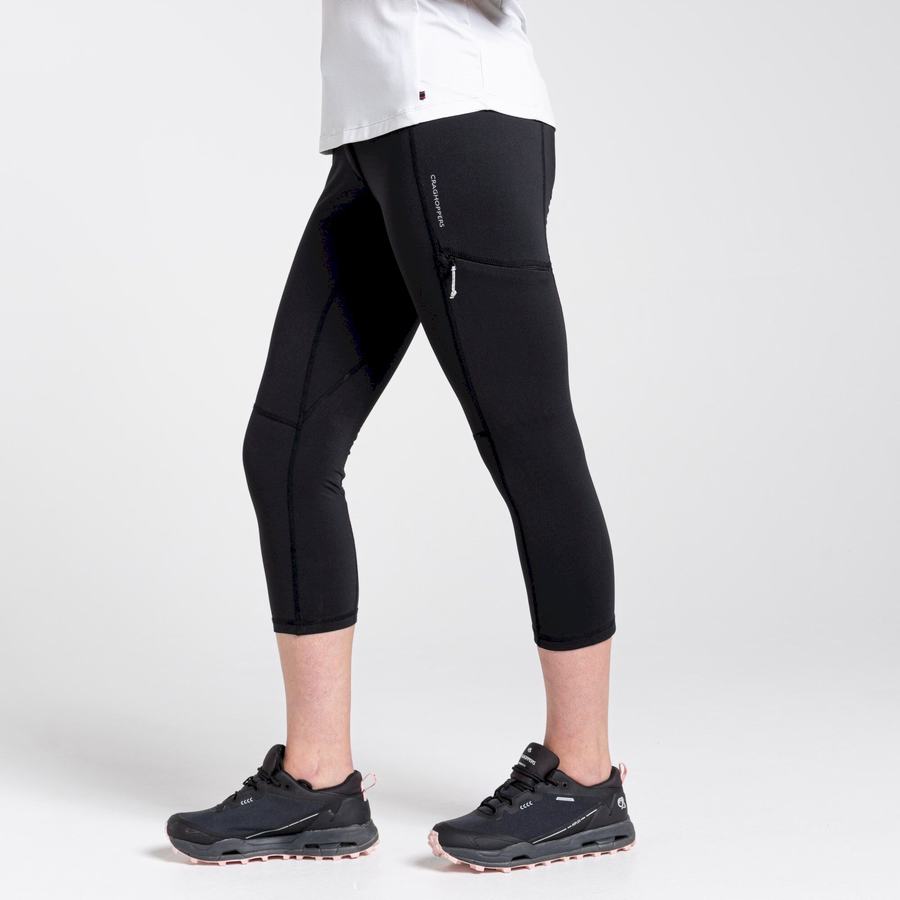 Leggings Craghoppers Dynamic Cropped Noir Femme | TUK-1038851