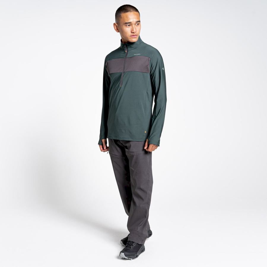 T Shirts Craghoppers NosiLife Valens Half Zip Top Vert Homme | XZN-9719786