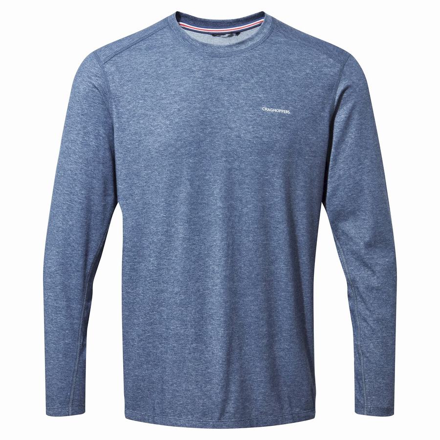 T Shirts Craghoppers NosiLife Talen Long Sleeved Bleu Marine Homme | FQF-1276061