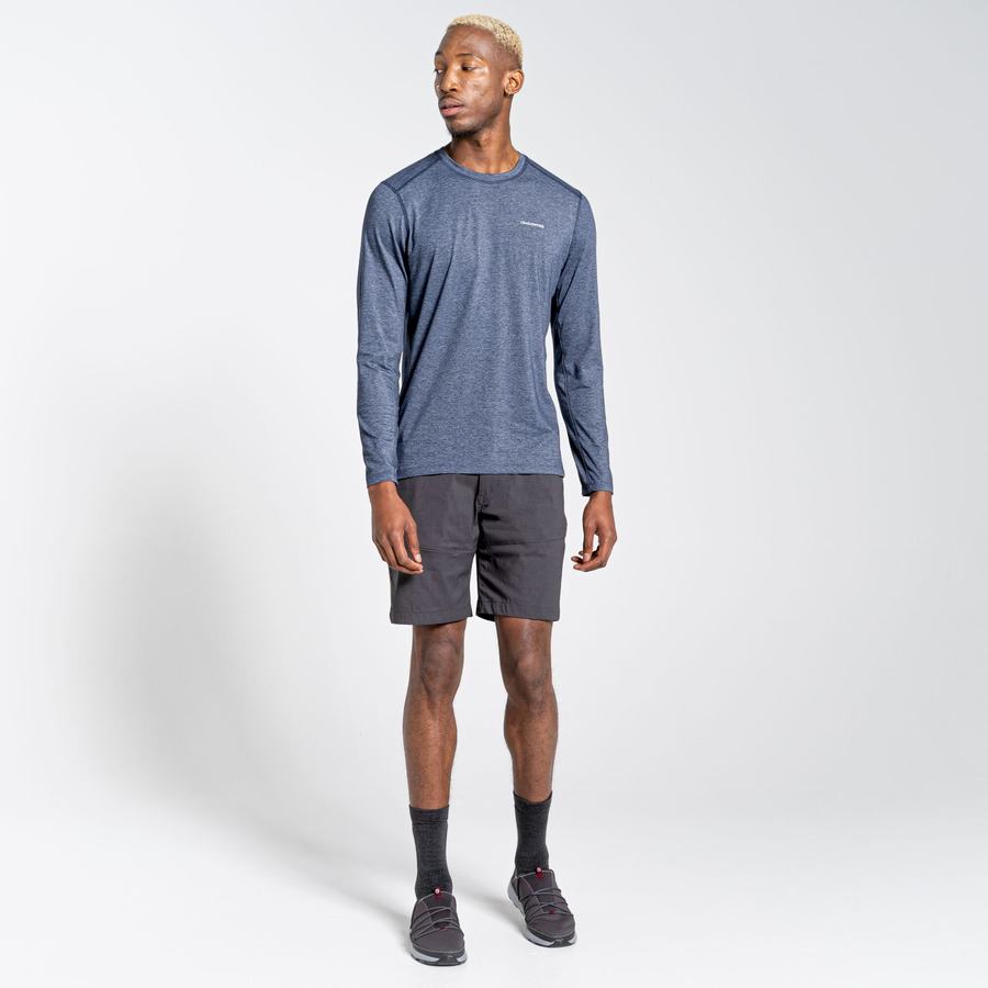 T Shirts Craghoppers NosiLife Talen Long Sleeved Bleu Marine Homme | FQF-1276061