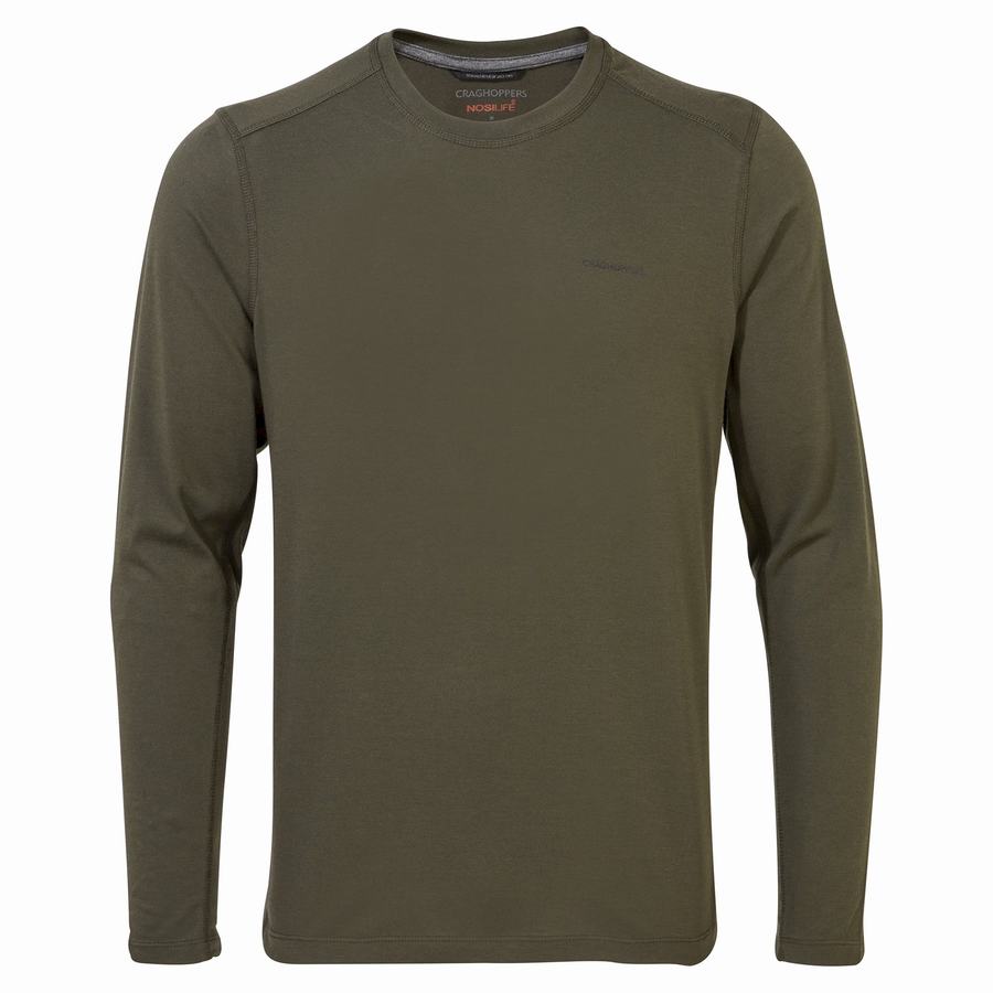 T Shirts Craghoppers NosiLife Talen Long Sleeved Vert Homme | SCN-6170042