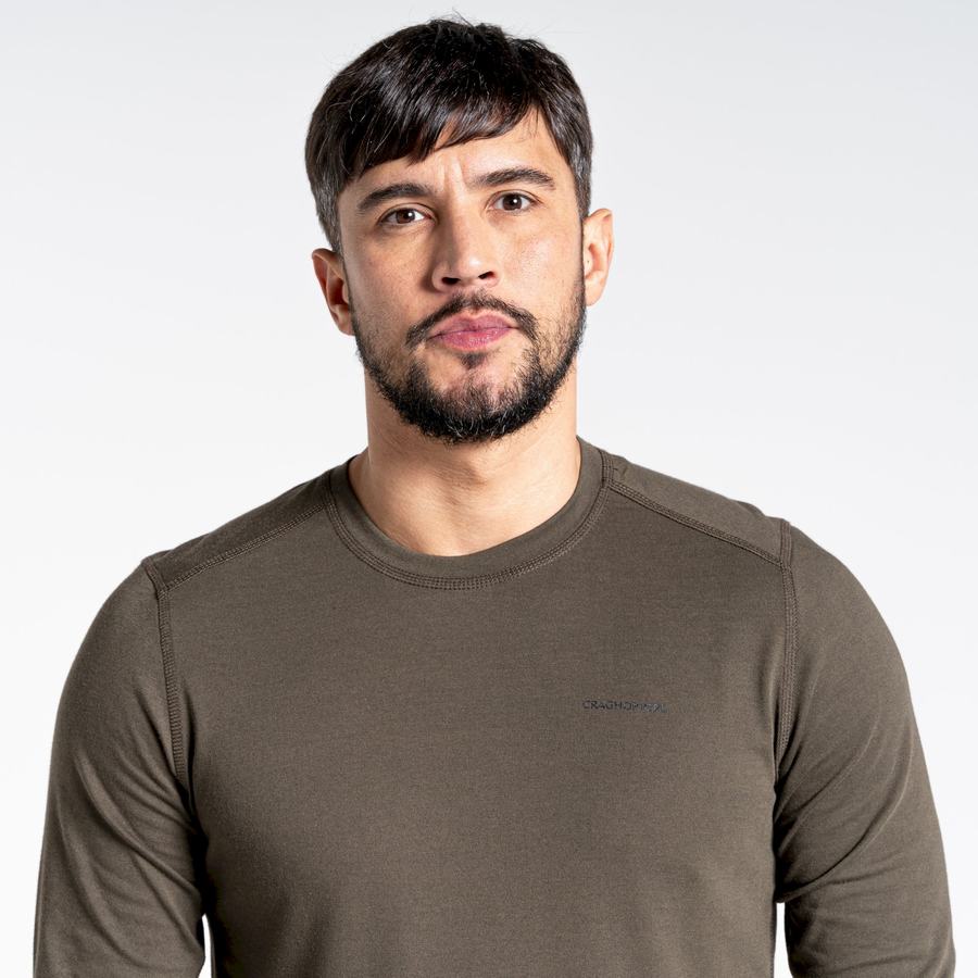 T Shirts Craghoppers NosiLife Talen Long Sleeved Vert Homme | SCN-6170042