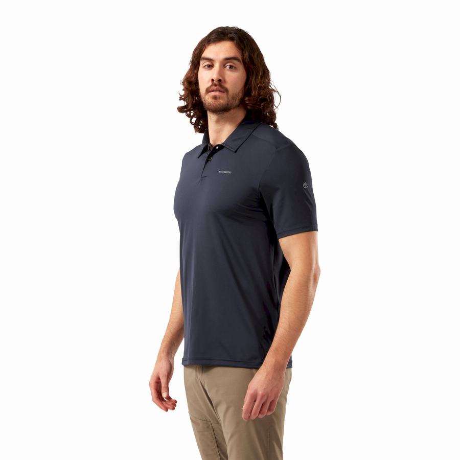 T Shirts Craghoppers NosiLife Pro Corta Sleeved Polo Bleu Bleu Marine Homme | CQP-5634648