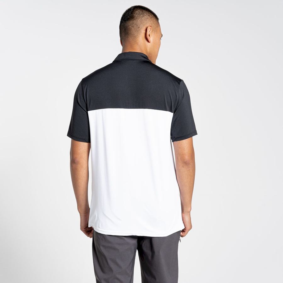 T Shirts Craghoppers NosiLife Pro Corta Sleeved Polo Noir Blanche Homme | ZRQ-8907382