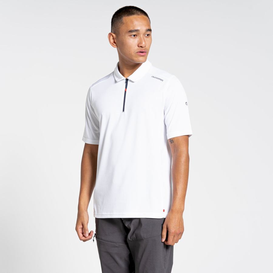 T Shirts Craghoppers NosiLife Pro Active Corta Sleeved Polo Blanche Homme | WOE-8253518