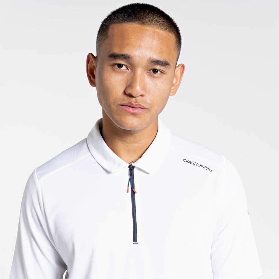 T Shirts Craghoppers NosiLife Pro Active Corta Sleeved Polo Blanche Homme | WOE-8253518