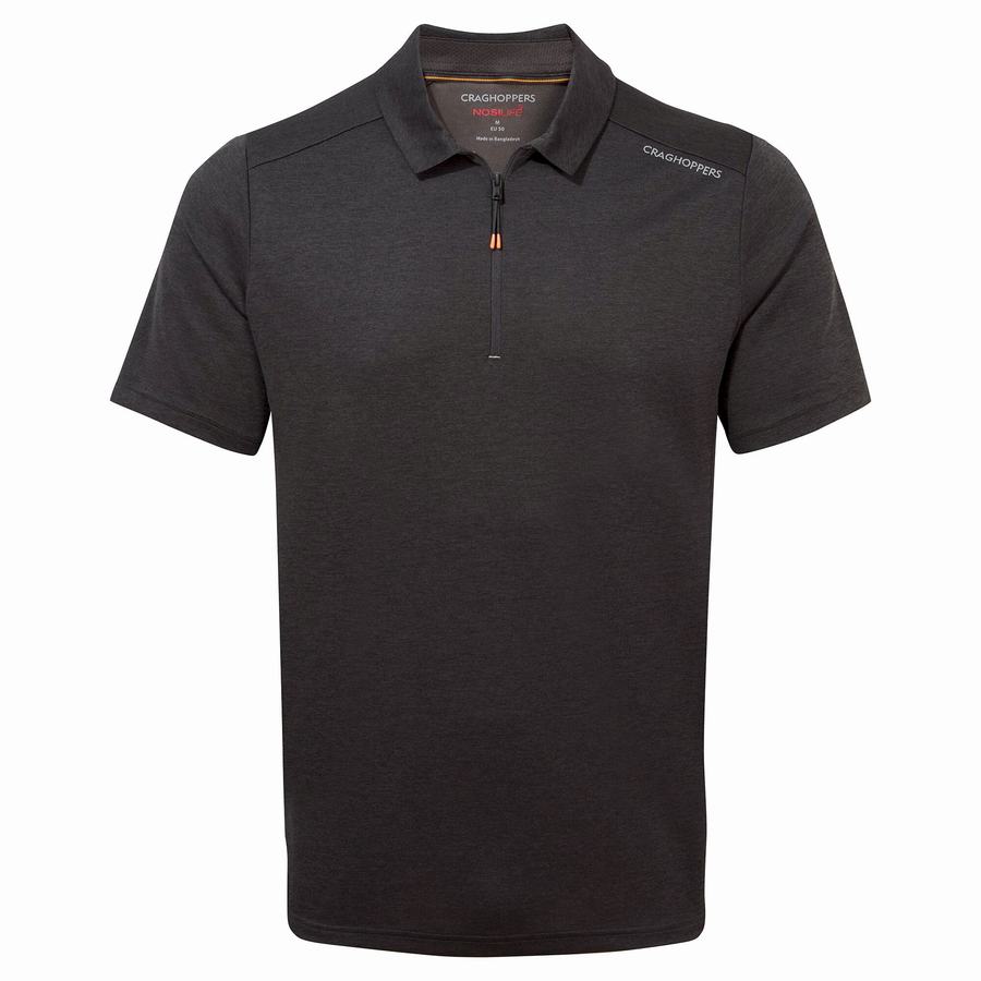 T Shirts Craghoppers NosiLife Pro Active Corta Sleeved Polo Noir Homme | GTC-2147910