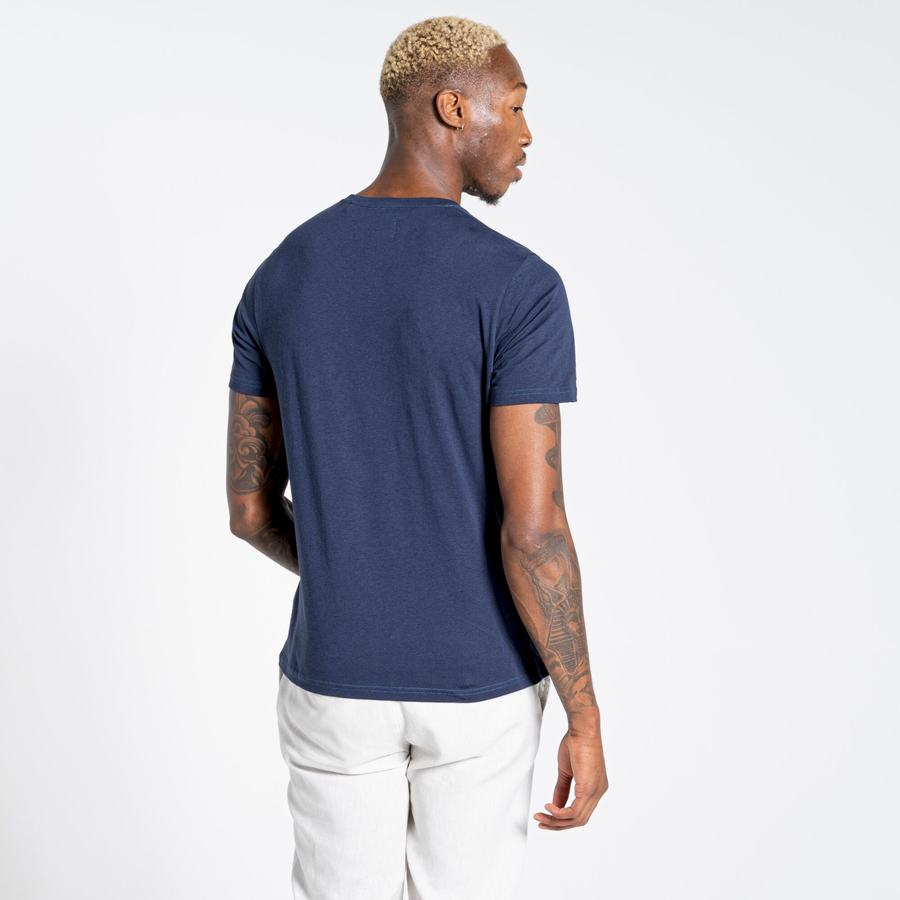 T Shirts Craghoppers Nosibotanical Sten Corta Sleeved Bleu Bleu Marine Homme | ODL-5690525