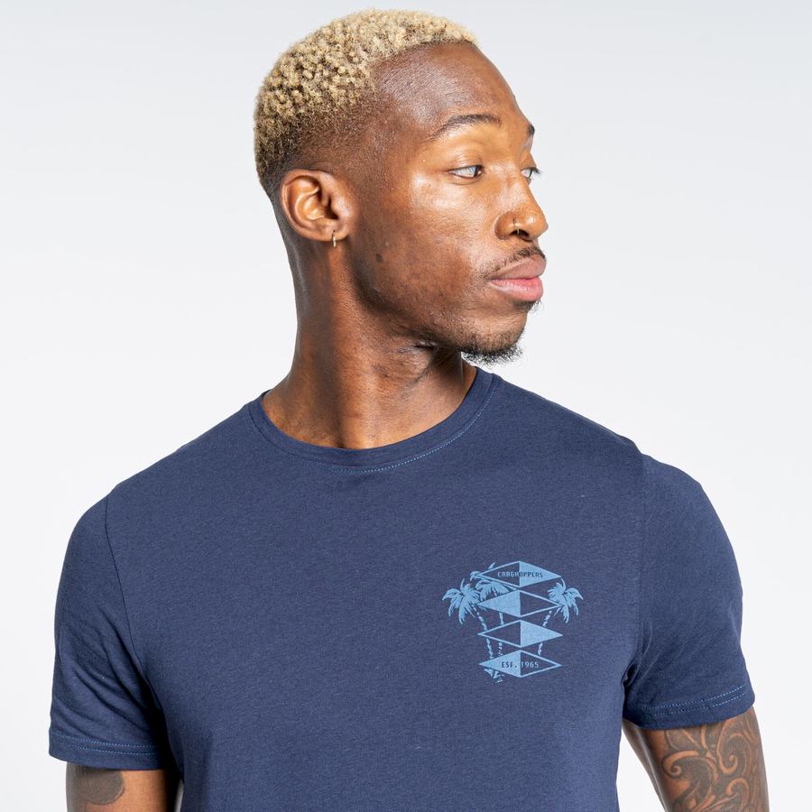 T Shirts Craghoppers Nosibotanical Sten Corta Sleeved Bleu Bleu Marine Homme | ODL-5690525