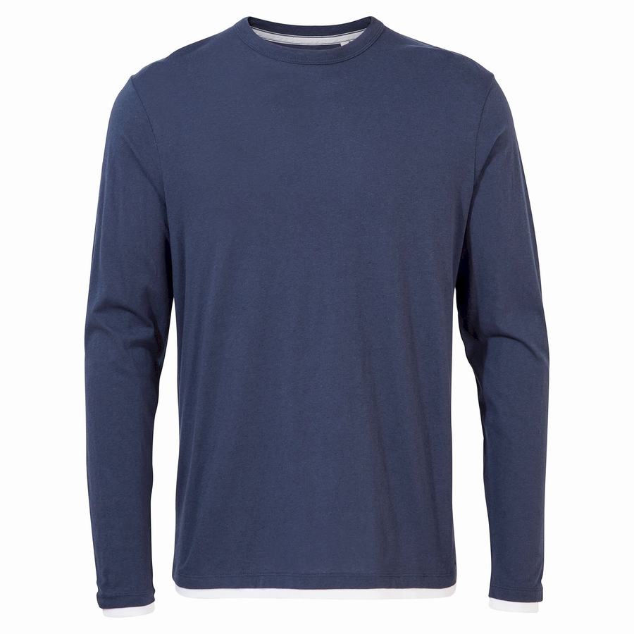 T Shirts Craghoppers Nosibotanical Coulter Long Sleeved Bleu Bleu Marine Homme | BHL-1877543