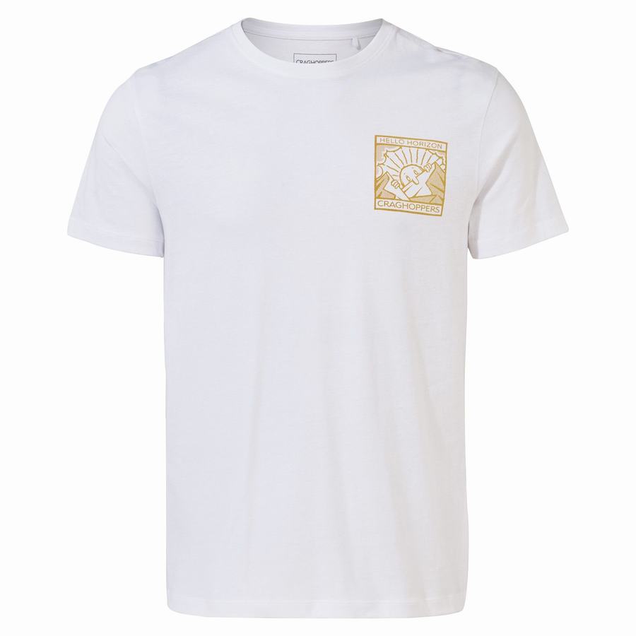 T Shirts Craghoppers Lugo Corta Sleeved Blanche Homme | CNR-8798902