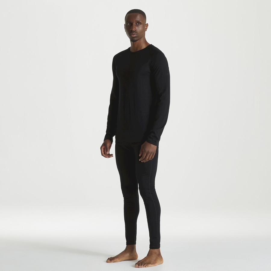 T Shirts Craghoppers Merino Crew Neck Long Sleeved Baselayer II Noir Homme | KIF-7668172