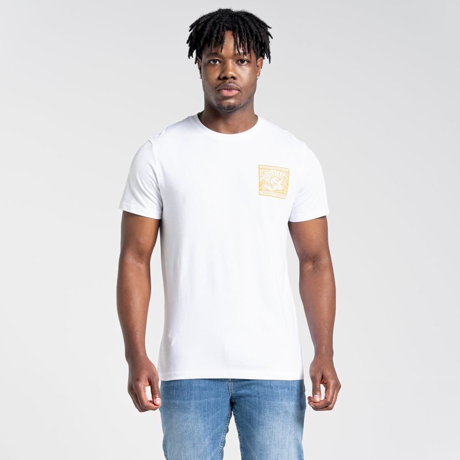 T Shirts Craghoppers Lugo Corta Sleeved Blanche Homme | CNR-8798902