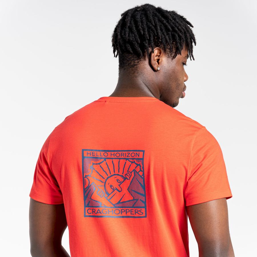 T Shirts Craghoppers Lugo Corta Sleeved Orange Rouge Homme | TRT-4111751