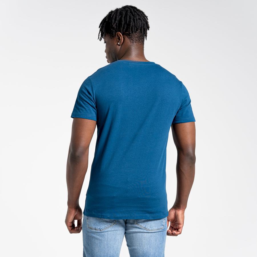 T Shirts Craghoppers Lugo Corta Sleeved Bleu Marine Bleu Homme | HNY-0691204