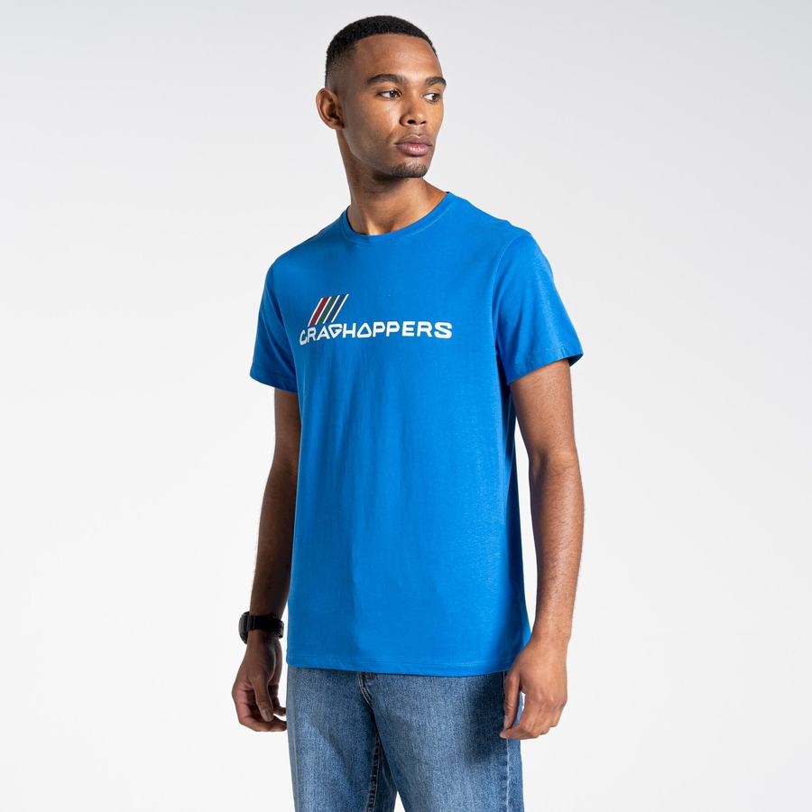 T Shirts Craghoppers Lugo Corta Sleeved Bleu Homme | NRI-4492524