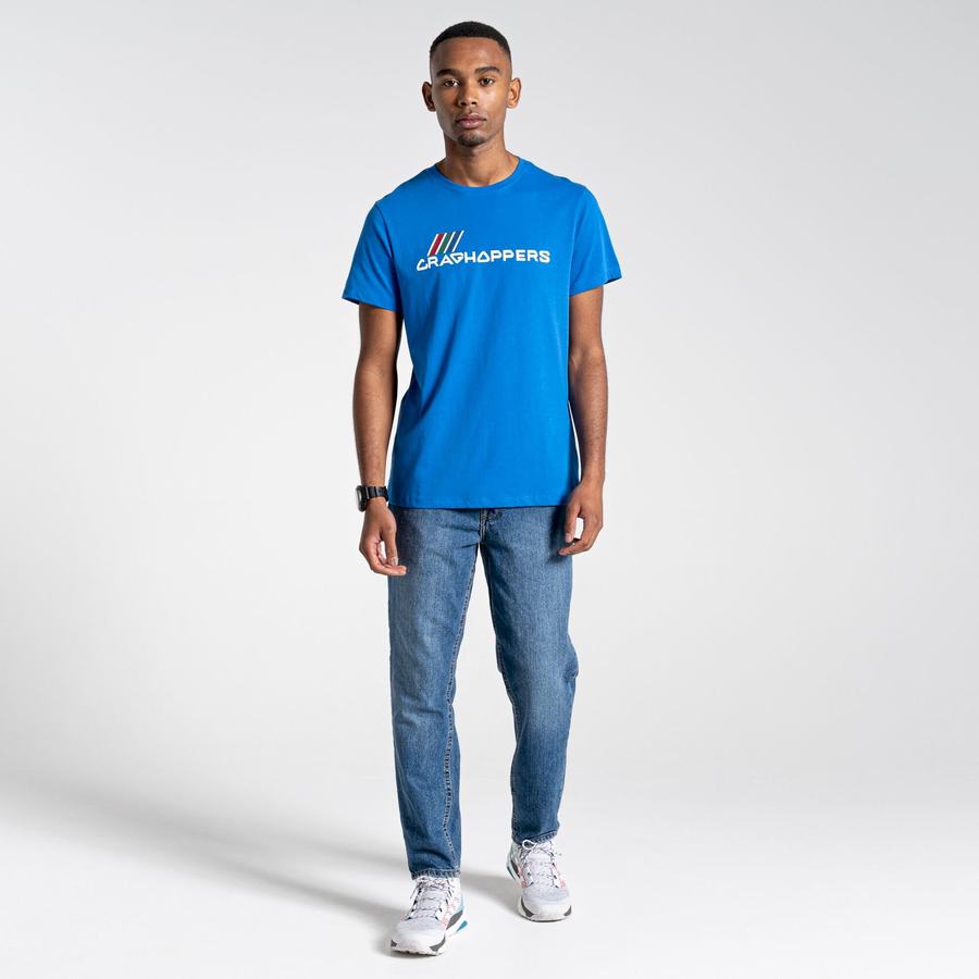 T Shirts Craghoppers Lugo Corta Sleeved Bleu Homme | NRI-4492524