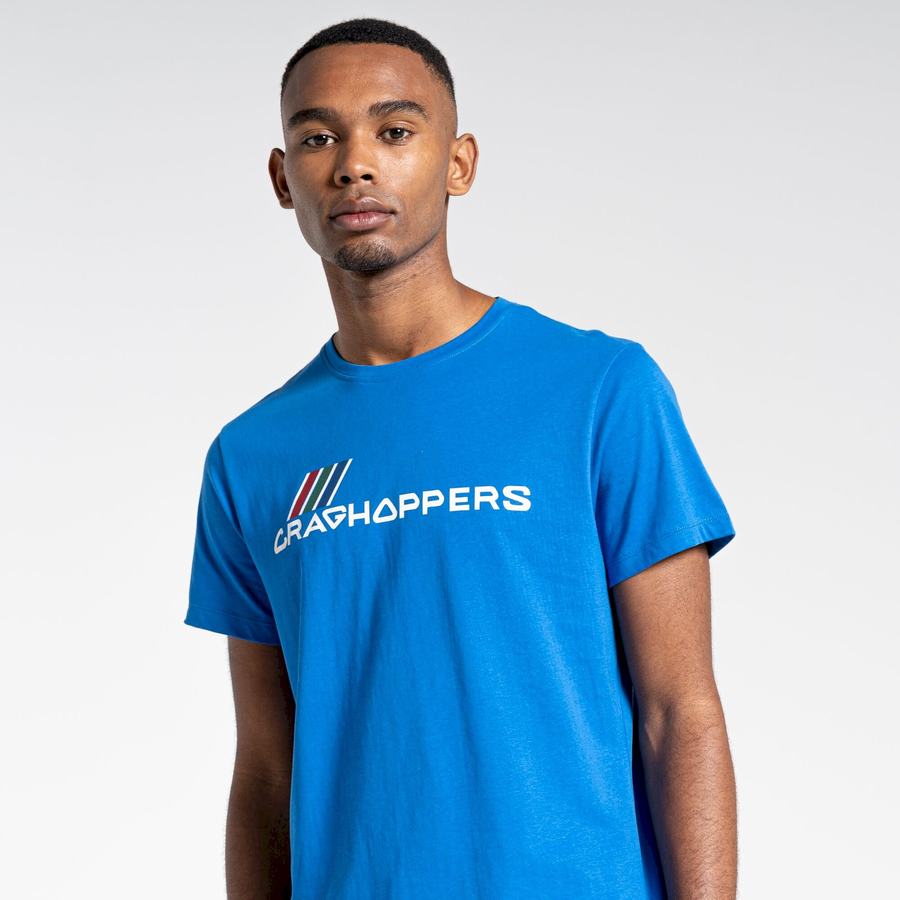 T Shirts Craghoppers Lugo Corta Sleeved Bleu Homme | NRI-4492524