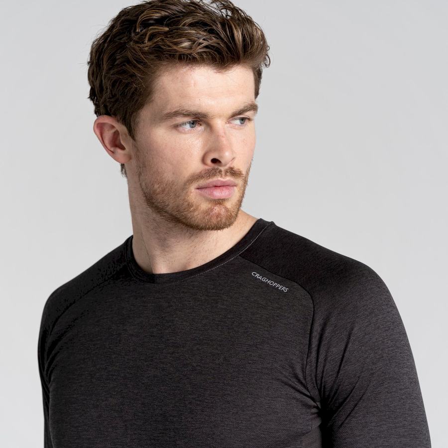 T Shirts Craghoppers Dynamic Pro Long Sleeved Noir Homme | ZHV-4946804