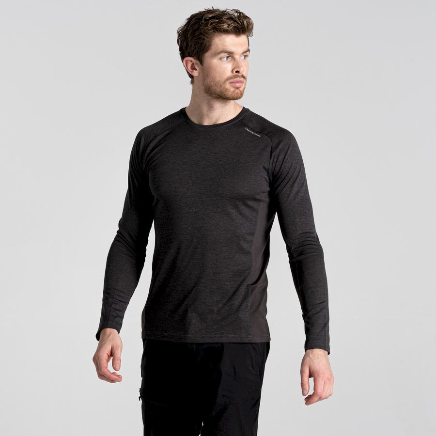 T Shirts Craghoppers Dynamic Pro Long Sleeved Noir Homme | ZHV-4946804