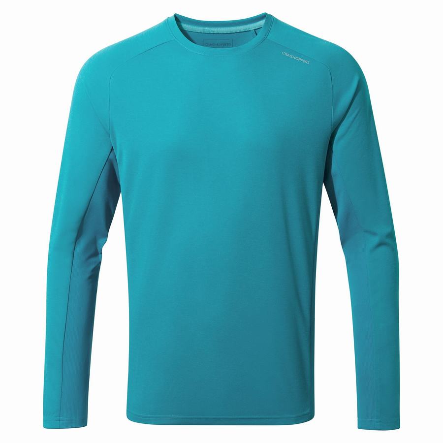 T Shirts Craghoppers Dynamic Pro Long Sleeved Bleu Homme | ZIH-8705754