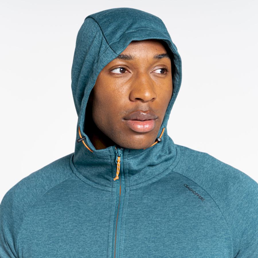 T Shirts Craghoppers Dynamic Encapuchonné Half Zip Top Vert Homme | YJG-9720142