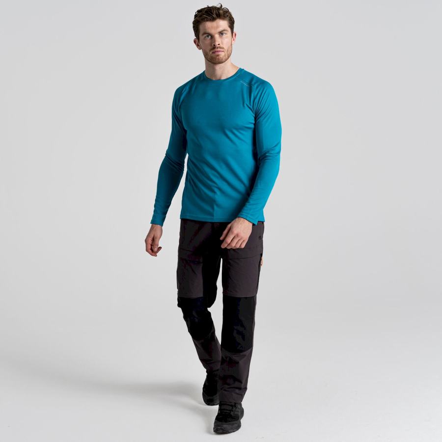 T Shirts Craghoppers Dynamic Pro Long Sleeved Bleu Homme | ZIH-8705754