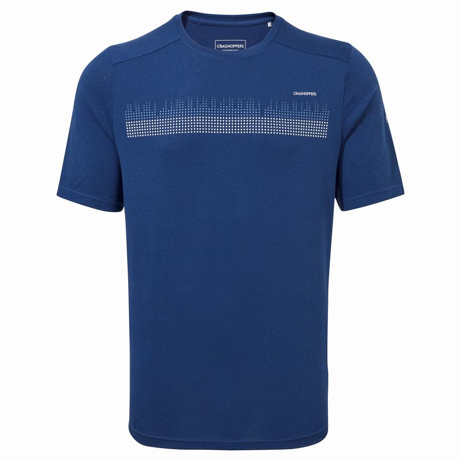 T Shirts Craghoppers Dynamic Corta Sleeved Poseidon Bleu Marine Bleu Homme | GLG-9615153