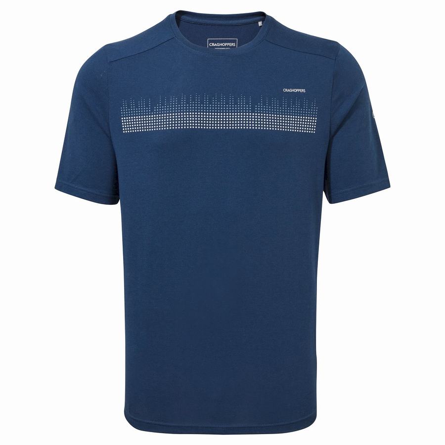 T Shirts Craghoppers Dynamic Corta Sleeved Poseidon Bleu Marine Bleu Homme | GLG-9615153