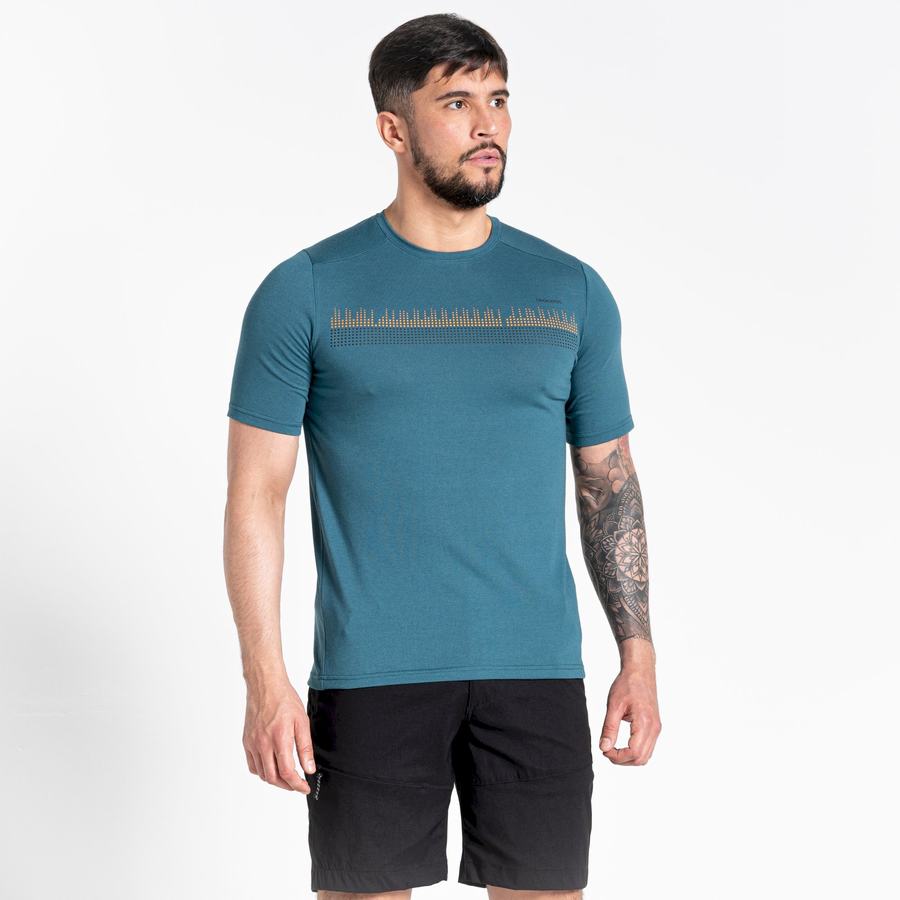 T Shirts Craghoppers Dynamic Corta Sleeved Vert Homme | ZFI-6221174