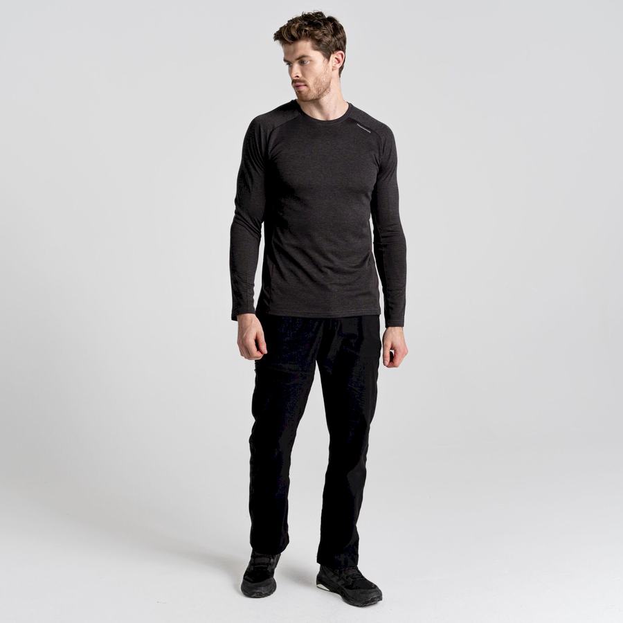 T Shirts Craghoppers Dynamic Pro Long Sleeved Noir Homme | ZHV-4946804