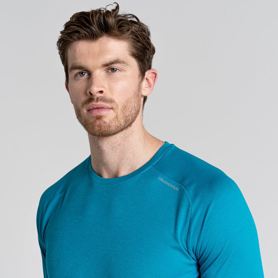 T Shirts Craghoppers Dynamic Pro Long Sleeved Bleu Homme | ZIH-8705754