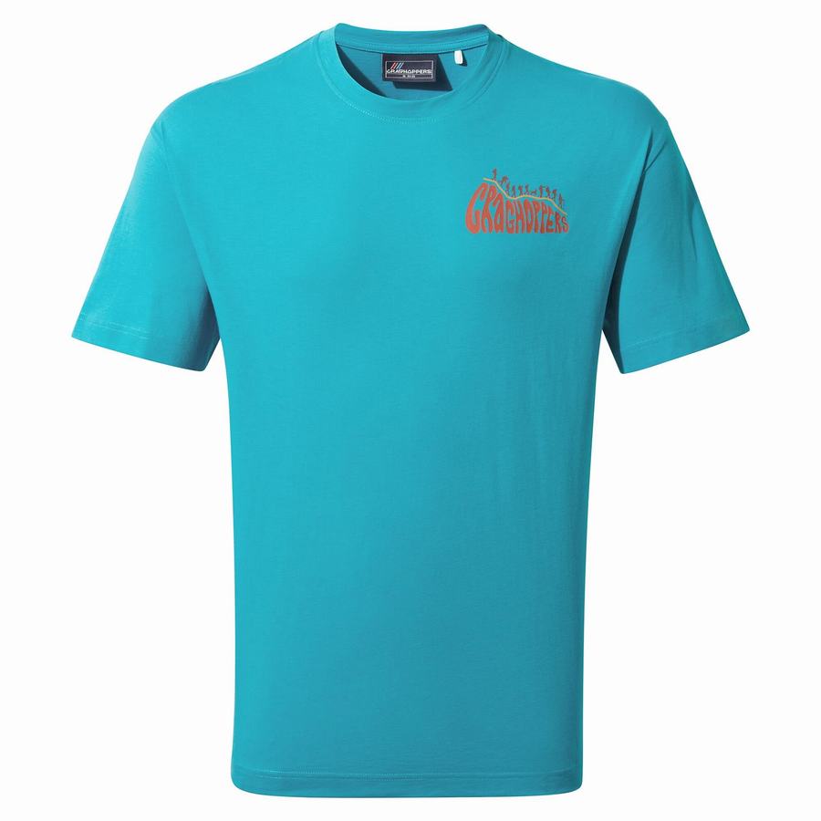 T Shirts Craghoppers Crosby Corta Sleeved Bleu Homme | ISW-7573384