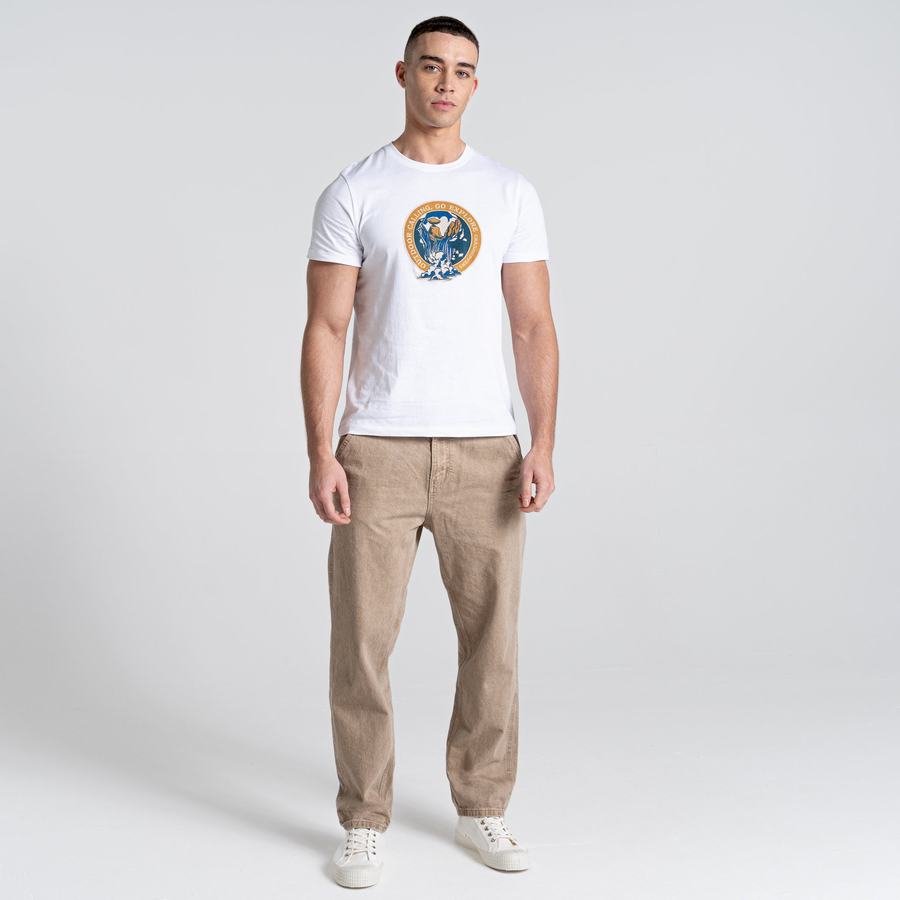 T Shirts Craghoppers Caldo Corta Sleeved Blanche Vert Clair Homme | TDZ-3283332