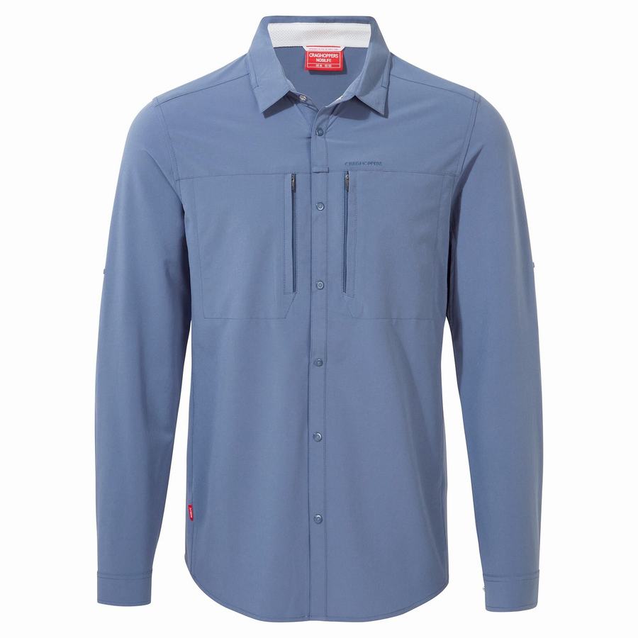 Chemises Craghoppers NosiLife Pro IV Long Sleeved Bleu Homme | GUZ-2192239