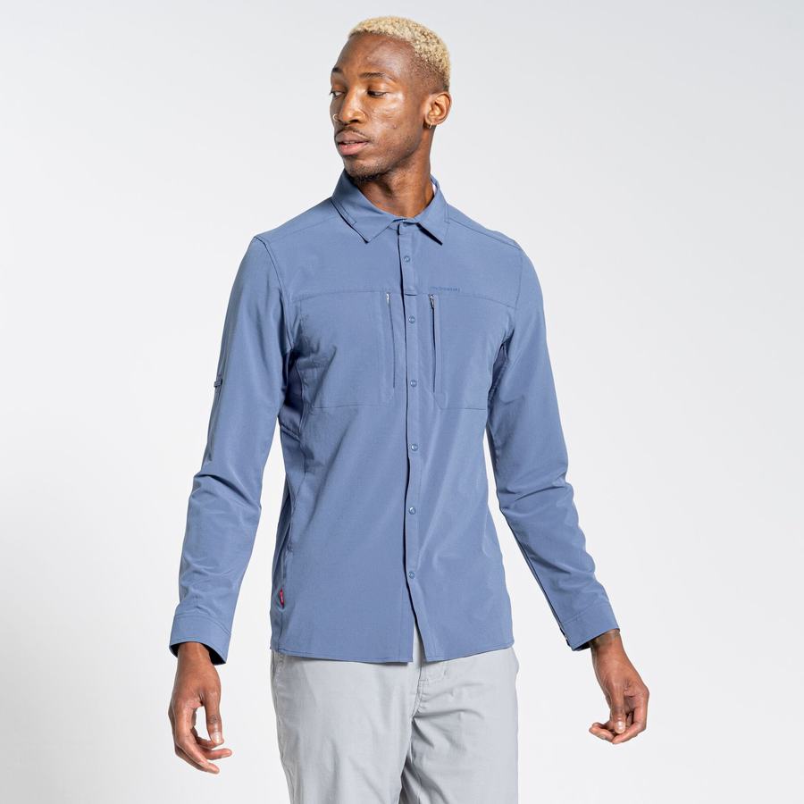 Chemises Craghoppers NosiLife Pro IV Long Sleeved Bleu Homme | GUZ-2192239