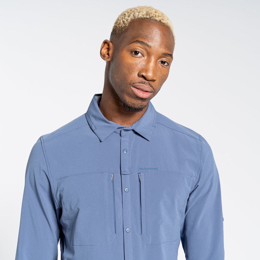 Chemises Craghoppers NosiLife Pro IV Long Sleeved Bleu Homme | GUZ-2192239