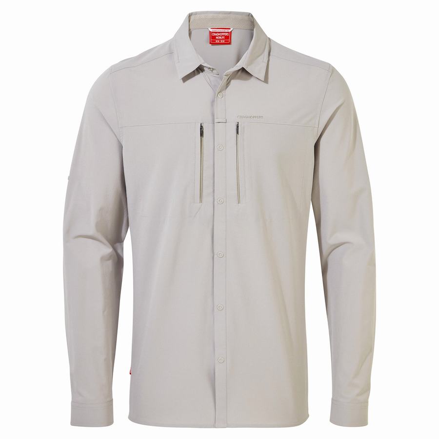 Chemises Craghoppers NosiLife Pro IV Long Sleeved Blanche Homme | BHB-4235942