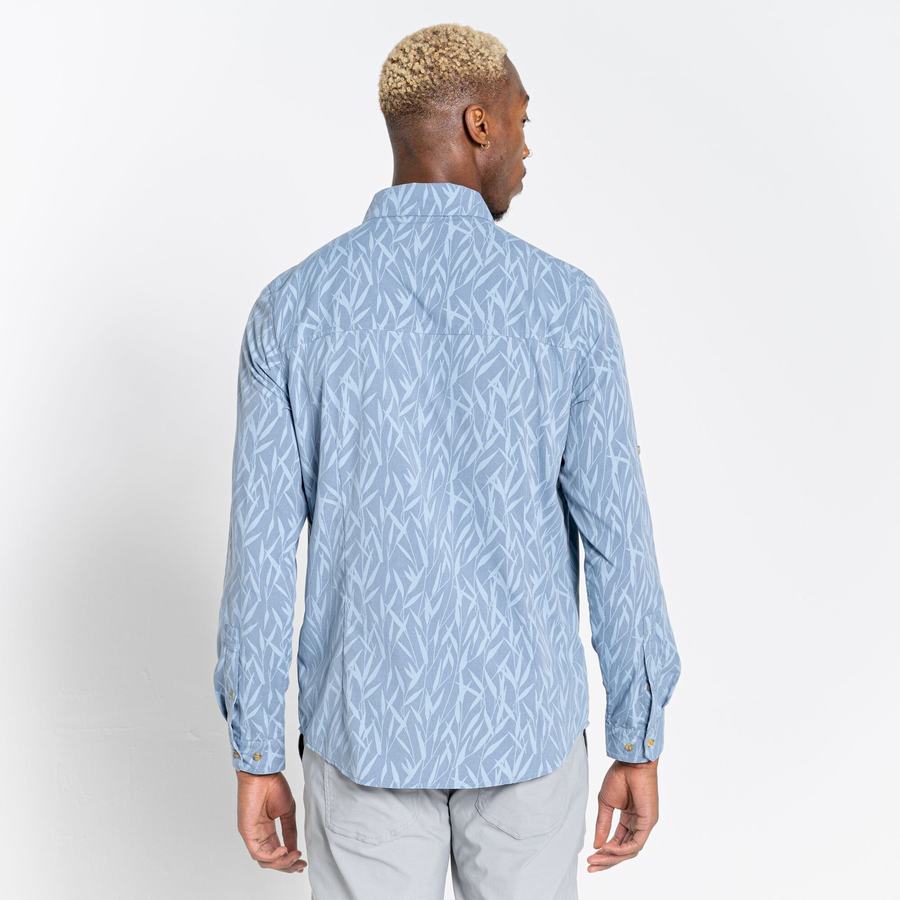 Chemises Craghoppers NosiLife Pinyon Long Sleeved Bleu Homme | WVA-3463406