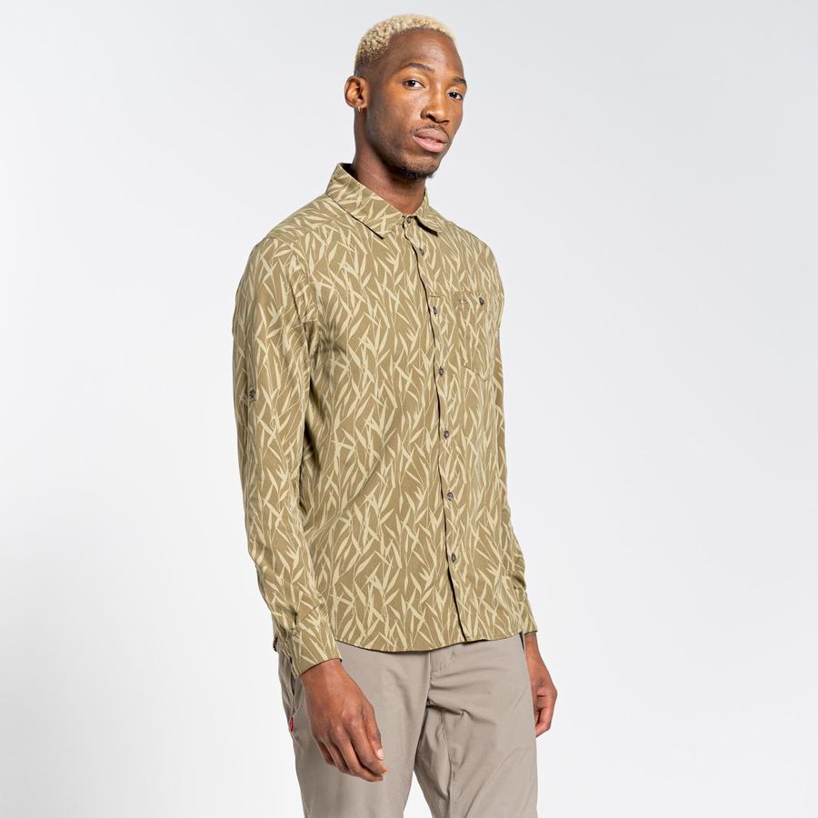 Chemises Craghoppers NosiLife Pinyon Long Sleeved Vert Homme | ADG-4174719