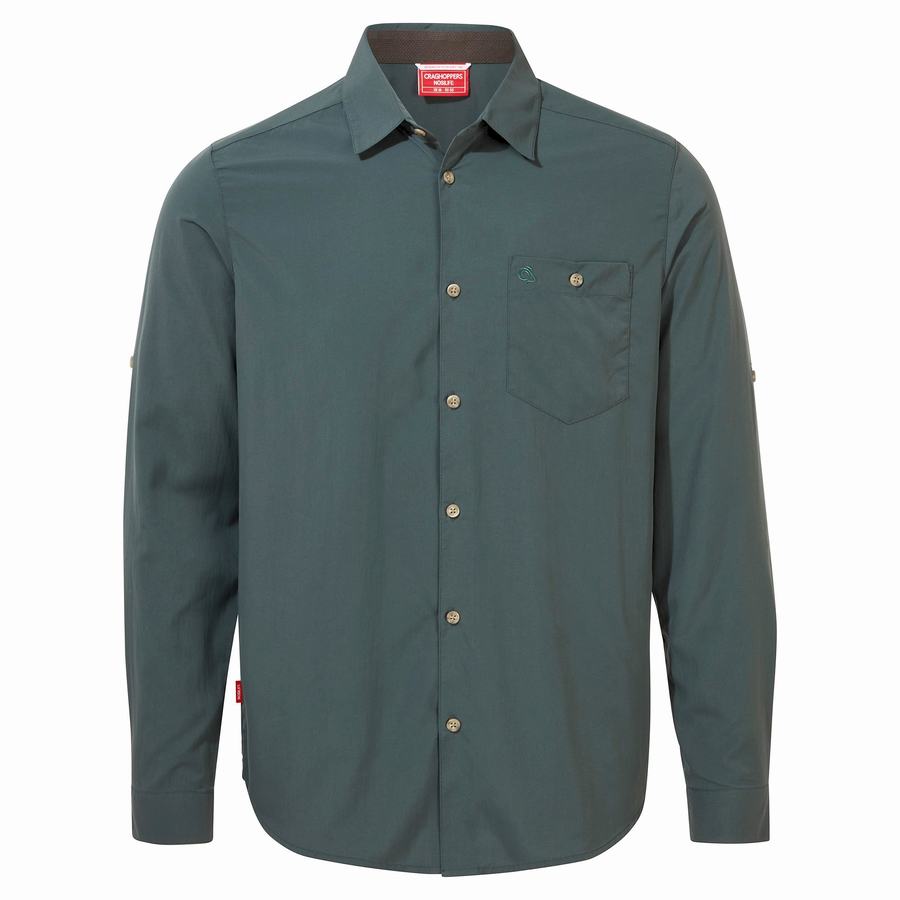 Chemises Craghoppers NosiLife Nuoro Long Sleeved Vert Homme | EAL-8511218