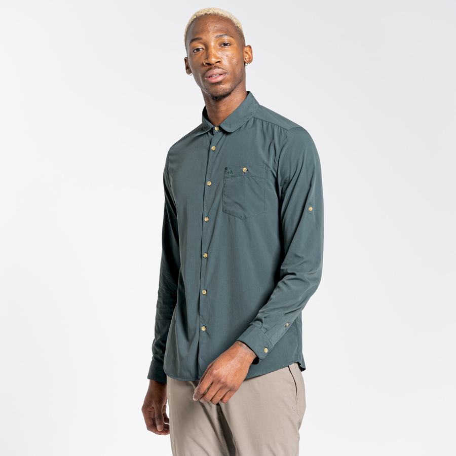 Chemises Craghoppers NosiLife Nuoro Long Sleeved Vert Homme | EAL-8511218