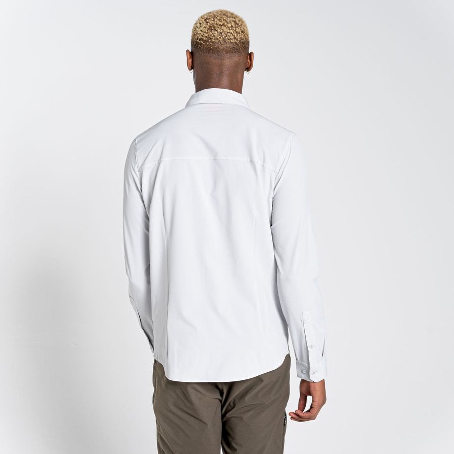 Chemises Craghoppers NosiLife Hedley Long Sleeved Argent Homme | XKM-8018638