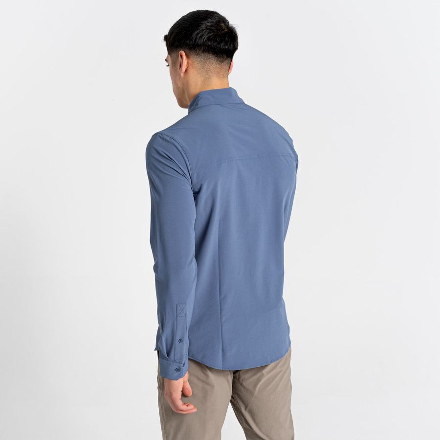 Chemises Craghoppers NosiLife Hedley Long Sleeved Bleu Homme | OOJ-4226851