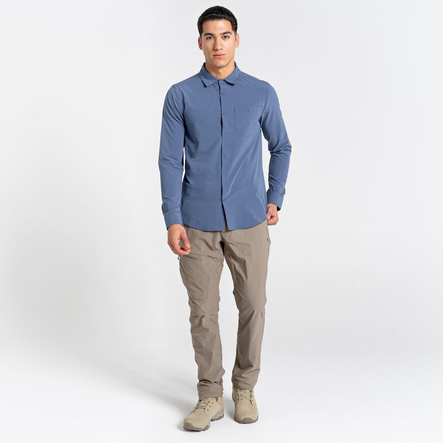 Chemises Craghoppers NosiLife Hedley Long Sleeved Bleu Homme | OOJ-4226851