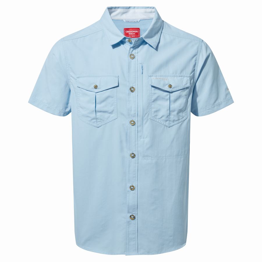 Chemises Craghoppers NosiLife Adventure II Corta Sleeved Bleu Homme | UKR-6149133